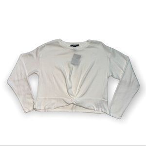 Forever 21 White Cropped Sweater, Size S